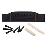 Maxbell Wooden Bridge String Pegs Saddle Nut Kit for Acoustic Folk Guitar