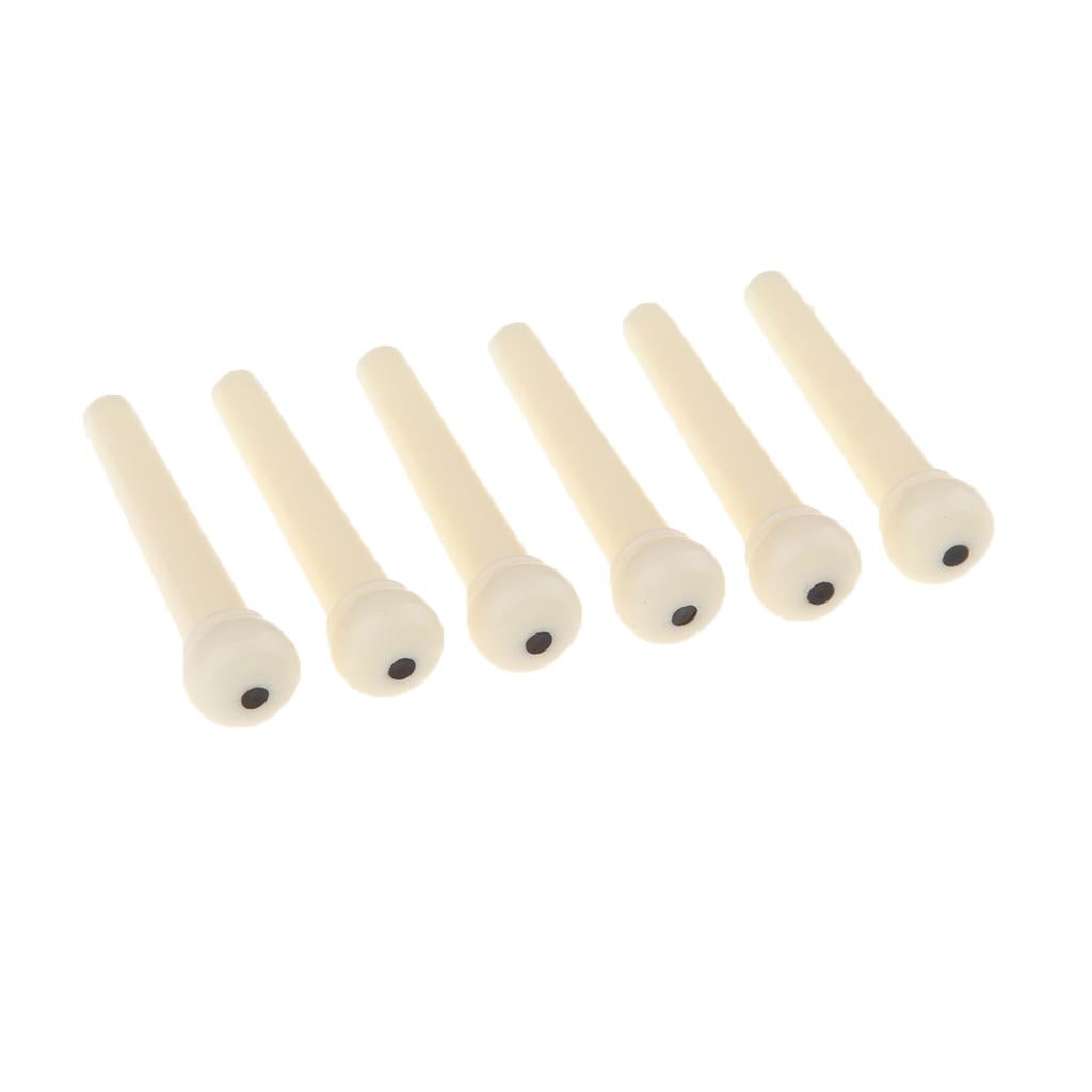 Maxbell 6 Pieces Guitar Bridge Pins String Nails Cores for Folk Acoustic Guitar