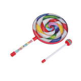 Max Maxb Wooden Lollipop Hand Drum Toy for Kids Early Music Learning 8 inch