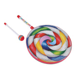 Max Maxb Wooden Lollipop Hand Drum Toy for Kids Early Music Learning 10 inch