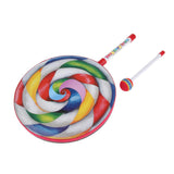 Max Maxb Wooden Lollipop Hand Drum Toy for Kids Early Music Learning 10 inch