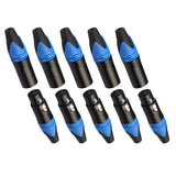 Max Maxb 5 Pairs 3 Pin XLR Connector Male and Female Microphone Mic Cable Adapter Blue