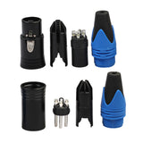Max Maxb 5 Pairs 3 Pin XLR Connector Male and Female Microphone Mic Cable Adapter Blue