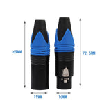 Max Maxb 5 Pairs 3 Pin XLR Connector Male and Female Microphone Mic Cable Adapter Blue
