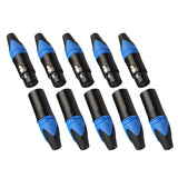 Max Maxb 5 Pairs 3 Pin XLR Connector Male and Female Microphone Mic Cable Adapter Blue