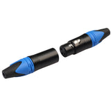 Max Maxb 5 Pairs 3 Pin XLR Connector Male and Female Microphone Mic Cable Adapter Blue