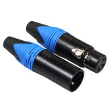 Max Maxb 5 Pairs 3 Pin XLR Connector Male and Female Microphone Mic Cable Adapter Blue