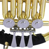 Max Maxb Three Button Brass Instrument Trumpet with Cleaning Care Kit Accessory