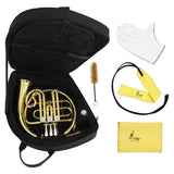 Max Maxb Three Button Brass Instrument Trumpet with Cleaning Care Kit Accessory
