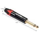 Max Maxb 6.35mm Stereo Jack Plug for DIY Audio Soldering for Microphone Guitar Red