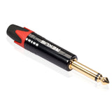 Max Maxb 6.35mm Stereo Jack Plug for DIY Audio Soldering for Microphone Guitar Red