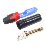Max Maxb 6.35mm Stereo Jack Plug for DIY Audio Soldering for Microphone Guitar Red