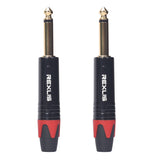 Max Maxb 6.35mm Stereo Jack Plug for DIY Audio Soldering for Microphone Guitar Red