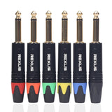 Max Maxb 6.35mm Stereo Jack Plug for DIY Audio Soldering for Microphone Guitar Black