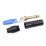 Max Maxb 6.35mm Stereo Jack Plug for DIY Audio Soldering for Microphone Guitar Black