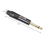 Max Maxb 6.35mm Stereo Jack Plug for DIY Audio Soldering for Microphone Guitar Black