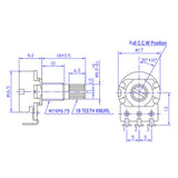 Max Maxb A250K/B250K Long Split Shaft Audio Taper Low Friction Guitar Potentiometers