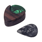 Max Maxb Rose Wood Guitar Pick Case Heart Shape Plectrum Box Guitar Parts Accessories