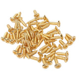 Max Maxb 100pcs Bass Guitar Pickguard Screws For Electric Guitar Bass 3x12mm Golden