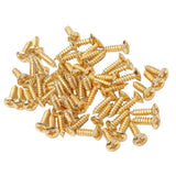 Max Maxb 100pcs Bass Guitar Pickguard Screws For Electric Guitar Bass 3x12mm Golden