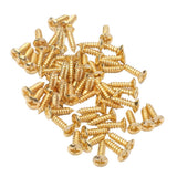 Max Maxb 100pcs Bass Guitar Pickguard Screws For Electric Guitar Bass 3x12mm Golden