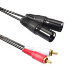 Max Maxb Dual RCA to XLR Male Cable Phono Plug Stereo Audio Connection Microphone