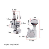 Max 6L Guitar Tuning Pegs Tuner Machine Head for Acoustic Electric Guitar Silver