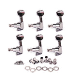 Max 6L Guitar Tuning Pegs Tuner Machine Head for Acoustic Electric Guitar Silver