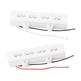 Max Maxb Ceramic 4 Strings Jazz Bass Guitar Pickups Set DIY Replacement Parts White