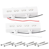 Max Maxb Ceramic 4 Strings Jazz Bass Guitar Pickups Set DIY Replacement Parts White