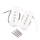 Max Maxb White Noiseless 4 Strings Jazz Bass Guitar Pickups Set DIY Replacement Parts