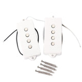 Max Maxb White Noiseless 4 Strings Jazz Bass Guitar Pickups Set DIY Replacement Parts