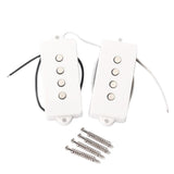 Max Maxb White Noiseless 4 Strings Jazz Bass Guitar Pickups Set DIY Replacement Parts