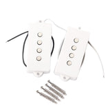 Max Maxb White Noiseless 4 Strings Jazz Bass Guitar Pickups Set DIY Replacement Parts