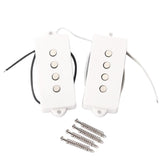 Max Maxb White Noiseless 4 Strings Jazz Bass Guitar Pickups Set DIY Replacement Parts