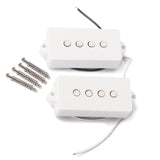 Max Maxb White Noiseless 4 Strings Jazz Bass Guitar Pickups Set DIY Replacement Parts