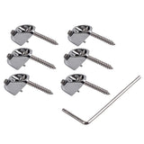 Max Maxb 6 Pieces Chrome Guitar String Locking Nut Headless Rope Lock Instrument