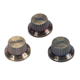 Maxbell 3pcs Bronze Speed Volume Tone Control Knobs For Electric Guitar