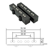 Max 2 Pieces Black 4 String Bass Pickup Open Style Vintage Alnico Pickup Set