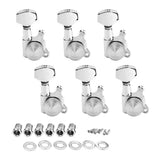 Max 6R Locked String Guitar Tuning Pegs Tuner With Keys Small Square Head Silver