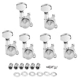 Max 6R Locked String Guitar Tuning Pegs Tuner With Keys Small Square Head Silver