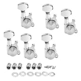 Max 6R Locked String Guitar Tuning Pegs Tuner With Keys Small Square Head Silver