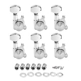 Max 6R Locked String Guitar Tuning Pegs Tuner With Keys Small Square Head Silver