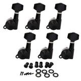Max 6L Locked String Guitar Tuning Pegs Tuner With Keys Small Handle Head Black