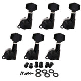 Max 6L Locked String Guitar Tuning Pegs Tuner With Keys Small Handle Head Black