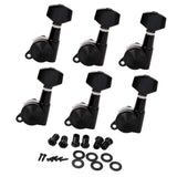 Max 6L Locked String Guitar Tuning Pegs Tuner With Keys Small Handle Head Black
