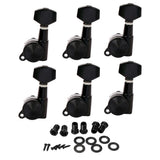 Max 6L Locked String Guitar Tuning Pegs Tuner With Keys Small Handle Head Black