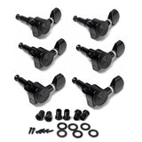 Max 6L Locked String Guitar Tuning Pegs Tuner With Keys Small Handle Head Black