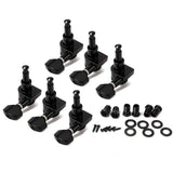 Max 6L Locked String Guitar Tuning Pegs Tuner With Keys Small Handle Head Black