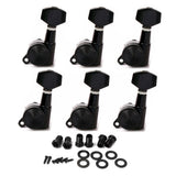 Max 6L Locked String Guitar Tuning Pegs Tuner With Keys Small Handle Head Black
